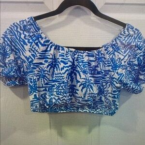 Blue Patterned Kids Blouse